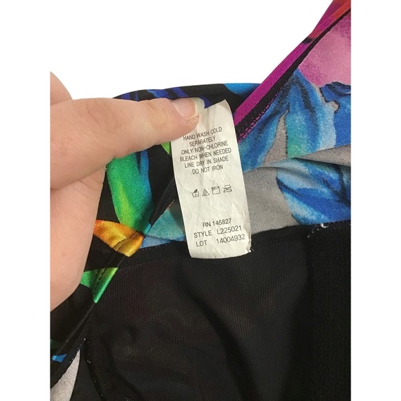 Black Tropical One-Piece Swim Dress‎ Size 12 - Picture 6 of 6